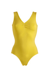 YELLOW V-NECK CAMISOLE BODYSUIT - NEON LEMON | DEHA