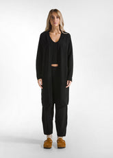 LOUNGE LONG CARDIGAN - BLACK - Warm and Cozy | DEHA