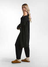 LOUNGE LANGER CARDIGAN - SCHWARZ - BLACK | DEHA