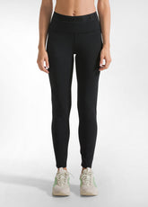 LOGO LEGGINGS - BLACK - BLACK | DEHA