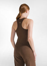 RACER BACK SPORTY TANK TOP - BROWN - COFFEE BROWN | DEHA