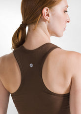 RACER BACK SPORTY TANK TOP - BROWN - COFFEE BROWN | DEHA