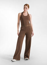 RACER BACK SPORTY TANK TOP - BROWN - COFFEE BROWN | DEHA