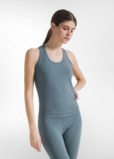 SPORTLICHES TANK TOP AUS STRETCH-JERSEY - BLAU - Yoga & Pilates sets | DEHA