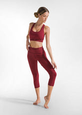 LEGGINGS 7/8 AUS STRETCH-JERSEY - ROT - RESTART WITH YOGA | DEHA