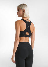 RACER BACK SPORT BRA - BLACK - BLACK | DEHA