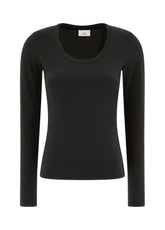 LONG SLEEVE STRETCH T-SHIRT - BLACK - Leisurewear | DEHA