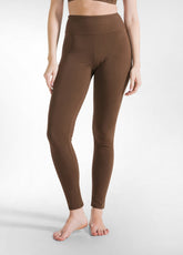 HIGH WAIST LEGGINGS - BROWN - COFFEE BROWN | DEHA