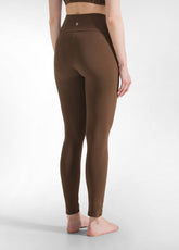 HIGH WAIST LEGGINGS - BROWN - COFFEE BROWN | DEHA