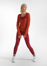 HIGH WAIST LEGGINGS - RED - RESTART WITH YOGA | DEHA