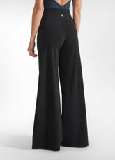 JERSEY WIDE LEG PANTS - BLACK - BLACK | DEHA