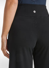 PANTALONE GAMBA LARGA IN JERSEY NERO - BLACK | DEHA