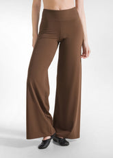 PANTALONE GAMBA LARGA IN JERSEY MARRONE - COFFEE BROWN | DEHA