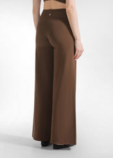 PANTALONE GAMBA LARGA IN JERSEY MARRONE - COFFEE BROWN | DEHA