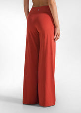 JERSEY WIDE LEG PANTS - ORANGE - RUST ORANGE | DEHA