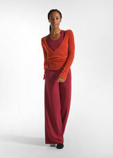 HOSE MIT WEITEM BEIN AUS JERSEY - ROT - CORDOVAN RED | DEHA