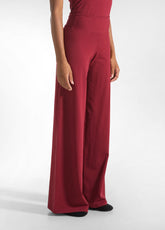 JERSEY WIDE LEG PANTS - RED - CORDOVAN RED | DEHA