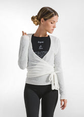 BOUCLE' WRAP SWEATER - WHITE - Dance sets | DEHA