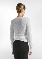 BOUCLE' WRAP SWEATER - WHITE - MILK WHITE | DEHA