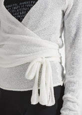 CARDIGAN INCROCIATO IN BOUCLE' BIANCO - Warm and Cosy | DEHA