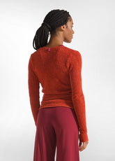 BOUCLE' WRAP SWEATER - ORANGE - RUST ORANGE | DEHA