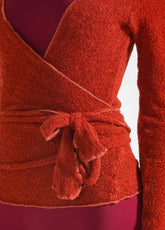 CARDIGAN INCROCIATO IN BOUCLE' ARANCIO - RUST ORANGE | DEHA