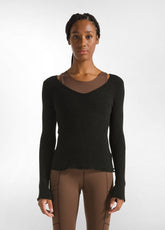 BOUCLE'-PULLOVER, SCHWARZ - RESTART WITH YOGA | DEHA