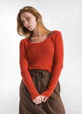 MAGLIA BOUCLE' ARANCIO - RESTART WITH YOGA | DEHA