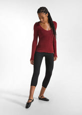 MAGLIA BOUCLE' ROSSO - CORDOVAN RED | DEHA