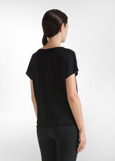 T-SHIRT IN VISCOSA CON NODO NERO - BLACK | DEHA