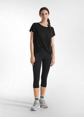 T-SHIRT IN VISCOSA CON NODO NERO - BLACK | DEHA