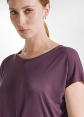 T-SHIRT IN VISCOSA CON NODO VIOLA - PLUM VIOLET | DEHA