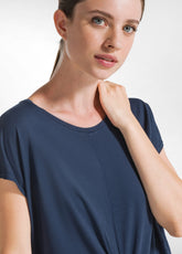 T-SHIRT IN VISCOSA CON NODO BLU - NIGHT BLUE | DEHA