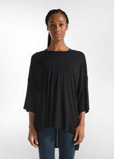 OVERSIZE-T-SHIRT AUS VISKOSE, SCHWARZ - BLACK | DEHA