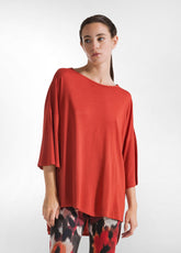 OVERSIZE VISCOSE T-SHIRT - ORANGE - RESTART WITH YOGA | DEHA