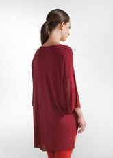 T-SHIRT MAXI IN VISCOSA ROSSO - CORDOVAN RED | DEHA