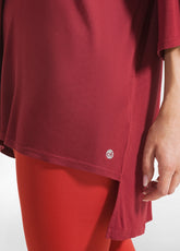 T-SHIRT MAXI IN VISCOSA ROSSO - CORDOVAN RED | DEHA