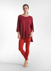 OVERSIZE VISCOSE T-SHIRT - RED - CORDOVAN RED | DEHA