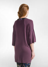 T-SHIRT MAXI IN VISCOSA VIOLA - PLUM VIOLET | DEHA