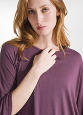 OVERSIZE VISCOSE T-SHIRT - PURPLE - PLUM VIOLET | DEHA