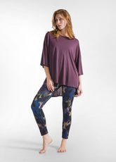 OVERSIZE VISCOSE T-SHIRT - PURPLE - PLUM VIOLET | DEHA