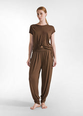 PANTALONE ODALISCA IN VISCOSA MARRONE - COFFEE BROWN | DEHA