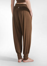 PANTALONE ODALISCA IN VISCOSA MARRONE - COFFEE BROWN | DEHA