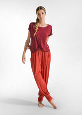 PANTALONE ODALISCA IN VISCOSA ARANCIO - RESTART WITH YOGA | DEHA