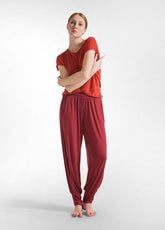 PANTALONE ODALISCA IN VISCOSA ROSSO - RESTART WITH YOGA | DEHA