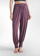 PANTALONE ODALISCA IN VISCOSA VIOLA - PLUM VIOLET | DEHA