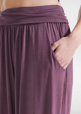 PANTALONE ODALISCA IN VISCOSA VIOLA - PLUM VIOLET | DEHA