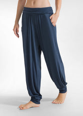 PANTALONE ODALISCA IN VISCOSA BLU - NIGHT BLUE | DEHA