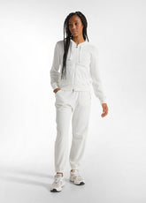 CHENILLE LOUNGE FULL ZIP HOODIE - WHITE - MILK WHITE | DEHA