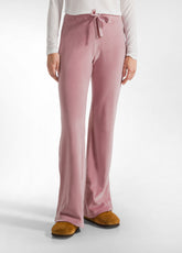 CHENILLE LOUNGE FLARED PANTS - PINK - MISTY ROSE | DEHA